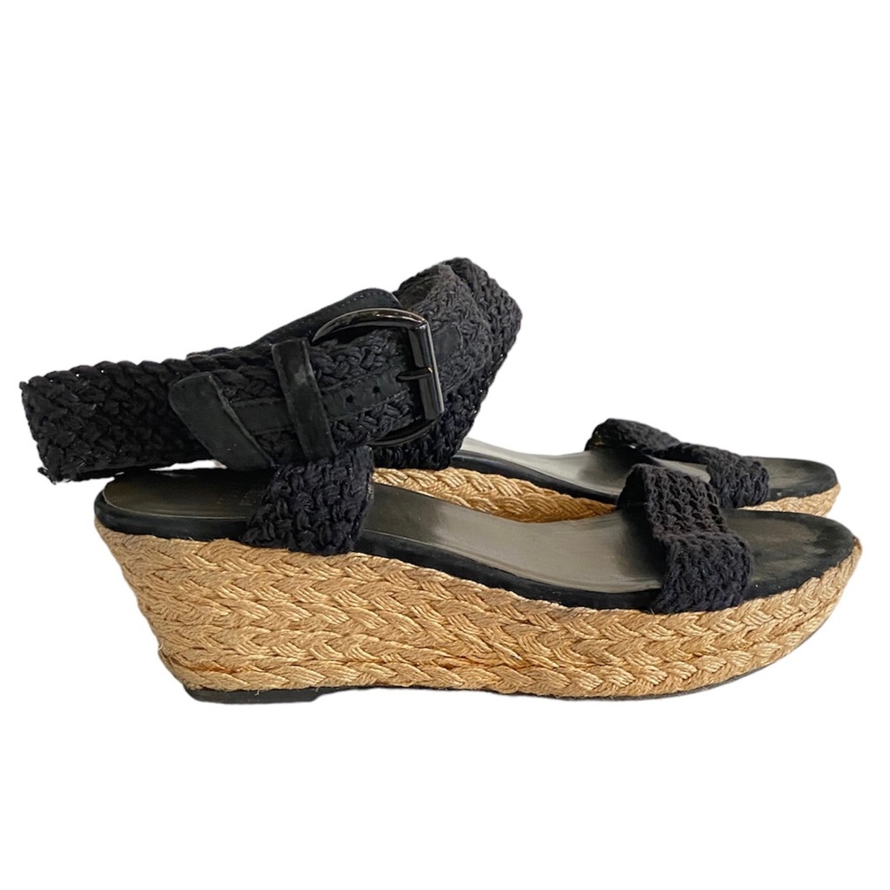 Stuart Weitzman, black and tan espadrilles size 10 - Picture 3 of 13